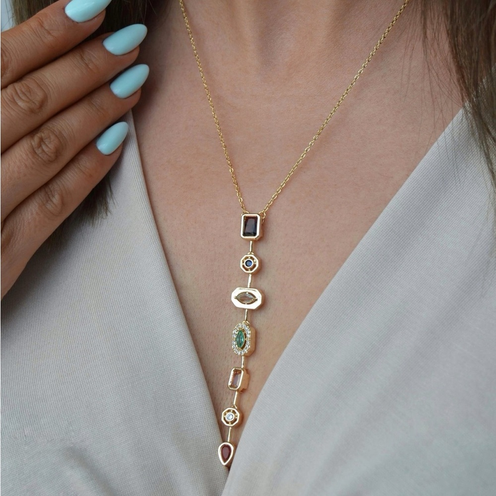 Y Necklace Gold Plated Stainless Steel  Summer Necklace